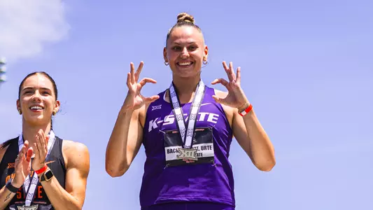 Urte Bacianskaite with a bronze medal performance in the women's heptathlon at the outdoor Big 12 Championship on May 10 in Waco, Texas at Clyde Hart Track and Field Stadium