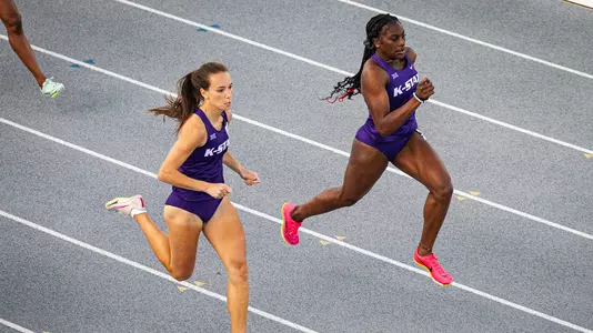 Sophomores Twaneise Johnson and Delaney Wright during the Ward Haylett Invitational on April 26 at R.V. Christian Track