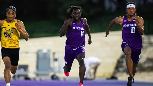 Isaac Ativie in the 100m dash during the Ward Haylett Invitational on April 26 at R.V. Christian Track