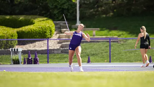 Jessi Brummett competing in the javelin throw at the Ward Haylett Invitational on April 26 at R.V. Christian Track