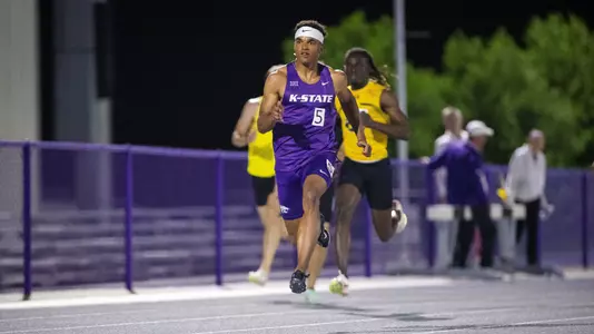 Jaimie Omalla running in the 200m dash at the Ward Haylett Invitational on April 26 at R.V. Christian Track