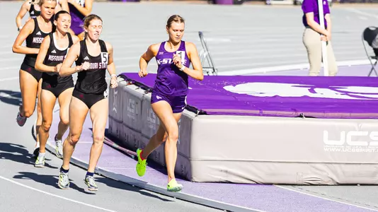 Katie Schwartzkopf running in the Ward Haylett Invitational on April 26 at R.V. Christian Track