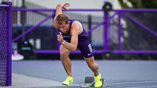 Will Carroll running at the Ward Haylett Invitational on April 26 at R.V. Christian Track