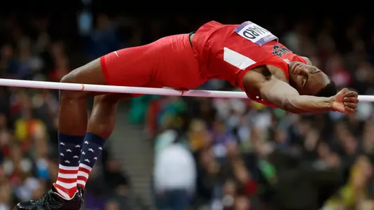 United States' Erik Kynard clears the bar in the men's high jump final during the athletics in the Olympic Stadium at the 2012 Summer Olympics, London, Tuesday, Aug. 7, 2012. (AP Photo/David J. Phillip)
