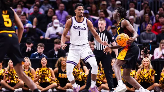 K-State Men's Basketball vs. Arizona State, March 11, 2025. Final: KSU 71, ASU 66.
Big 12 Tournamnet -Round 1
(Photo: Will Huster/K-State Sports)