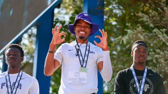 TF Jhavor Bennett triple jump Big 12 Champion May 17, 2025, Rock Chalk Park, Lawrence, Kan.