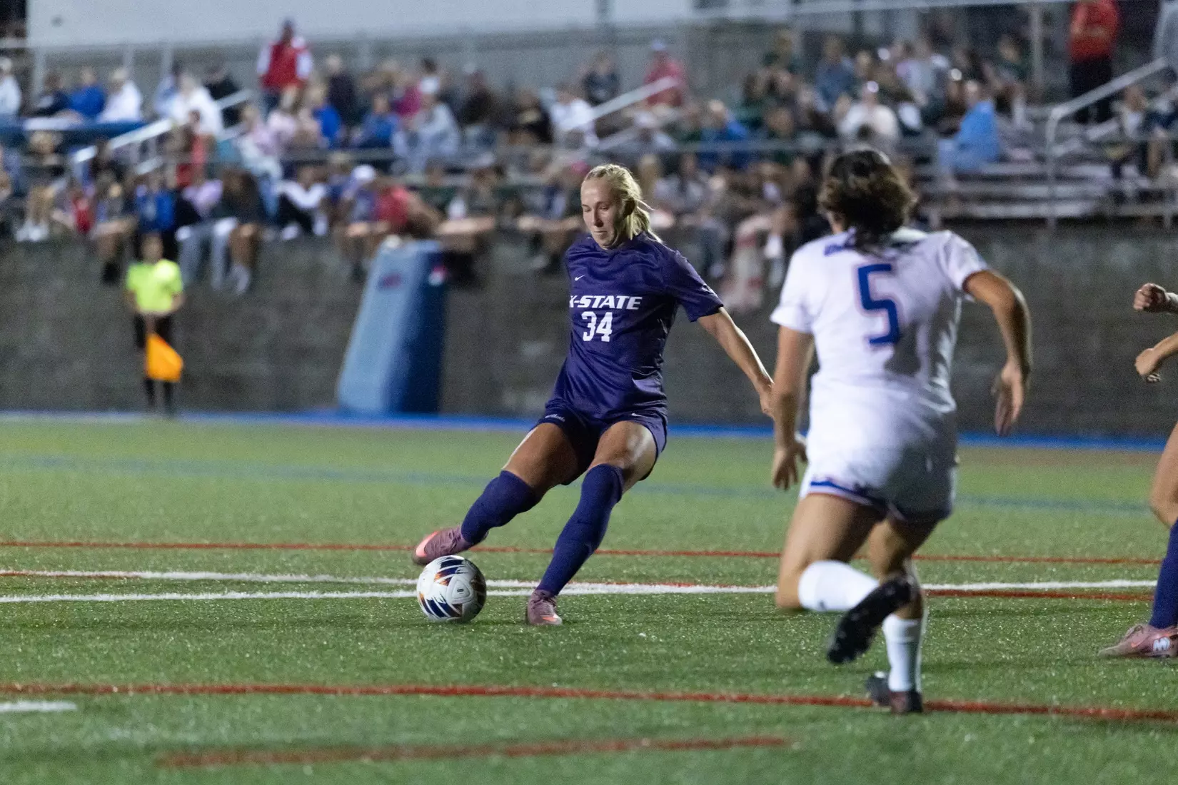 Allison Marshall scores on this kick at UMass Lowell.