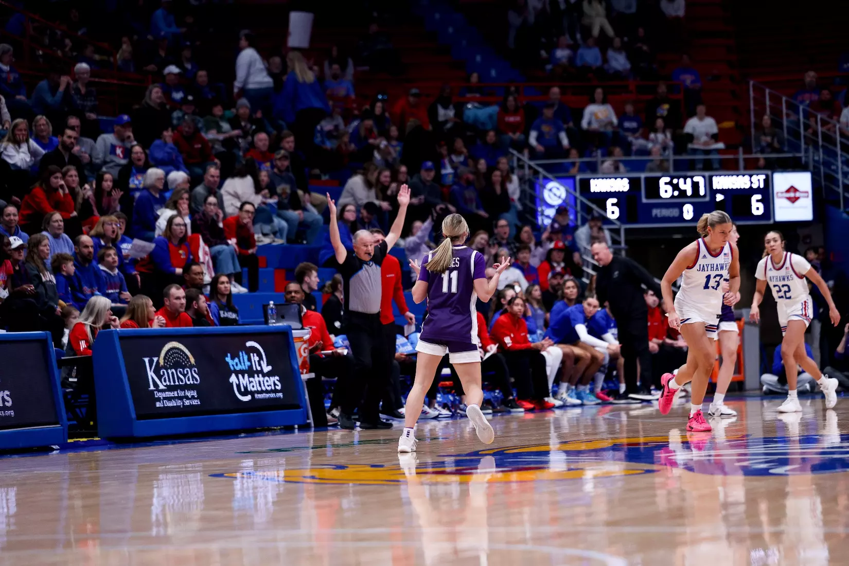 KStateWBB vs KU, Lawrence KS, Final: K-State 61, KU 83