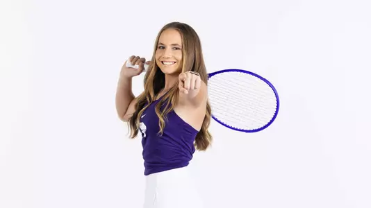 K-State Tennis vs. White Backdrop, {mmn} 9, 2026. .
(Photo: Cassidy Friend/K-State Sports)