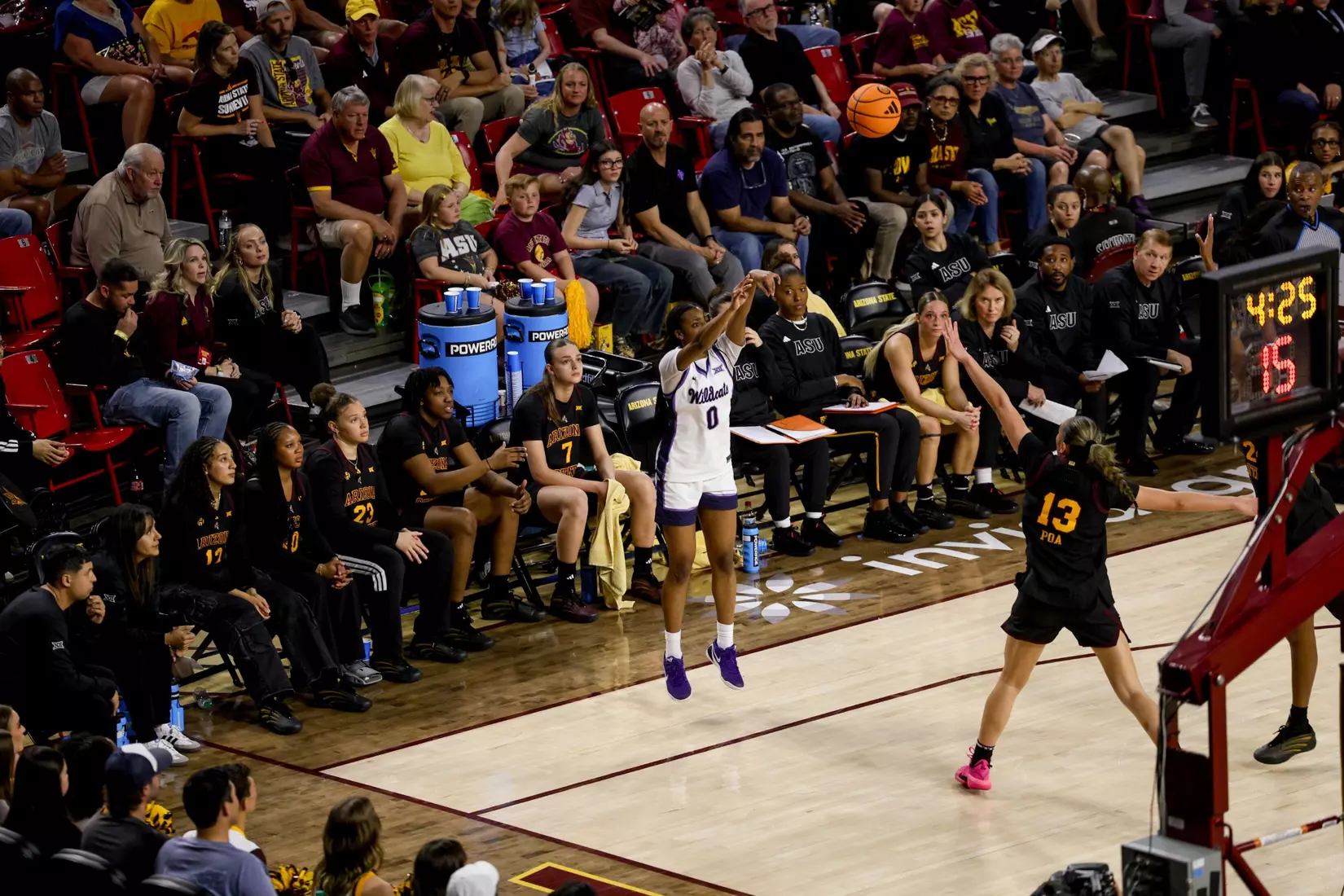 K-State Women's Basketball Arizona State University, February 1, 2026. Final: KSU 74, ASU 67.
(Photo: Gabriella Whisler/K-State Sports)
