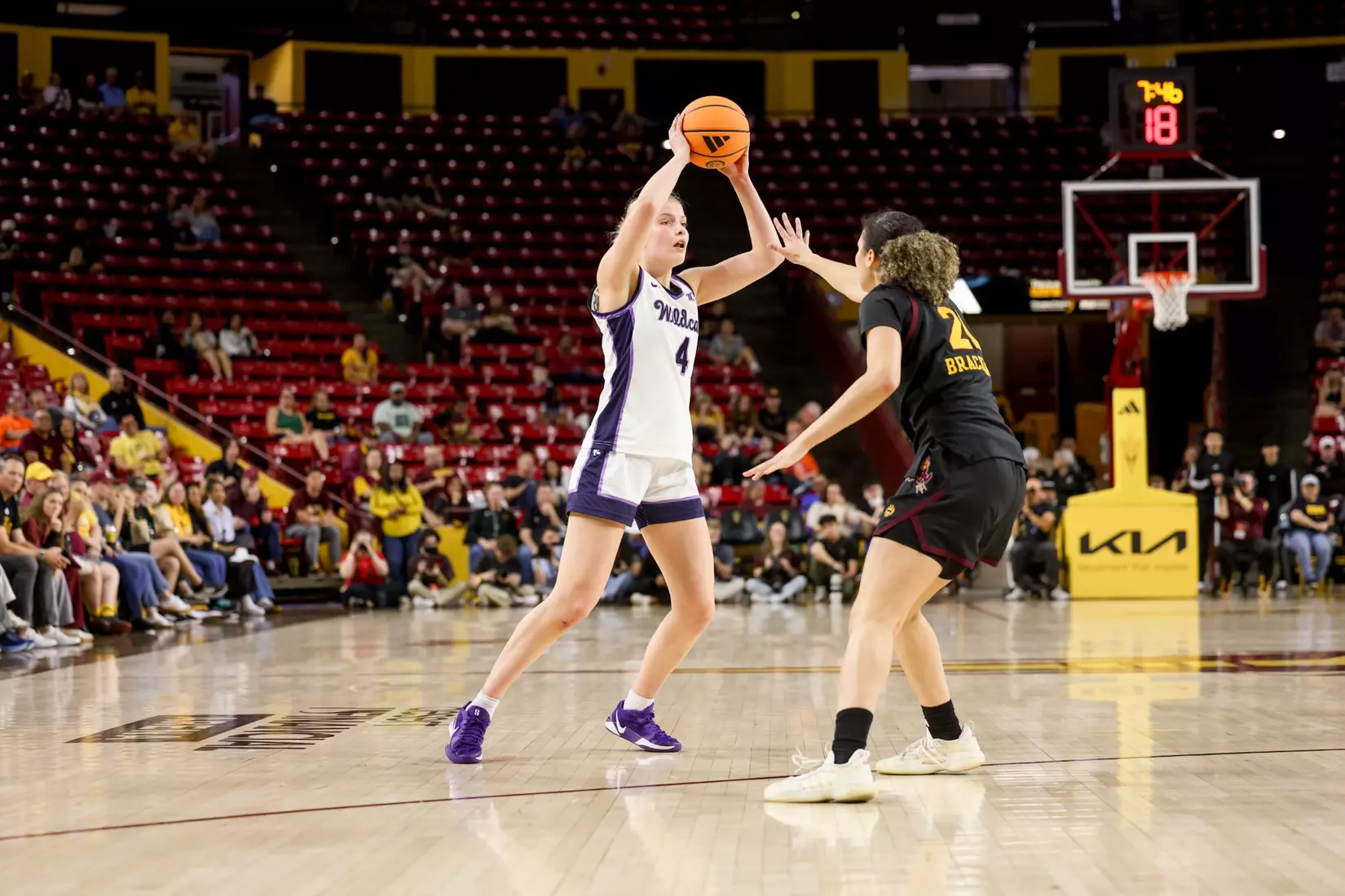 K-State Women's Basketball Arizona State University, February 1, 2026. Final: KSU 74, ASU 67.
(Photo: Gabriella Whisler/K-State Sports)