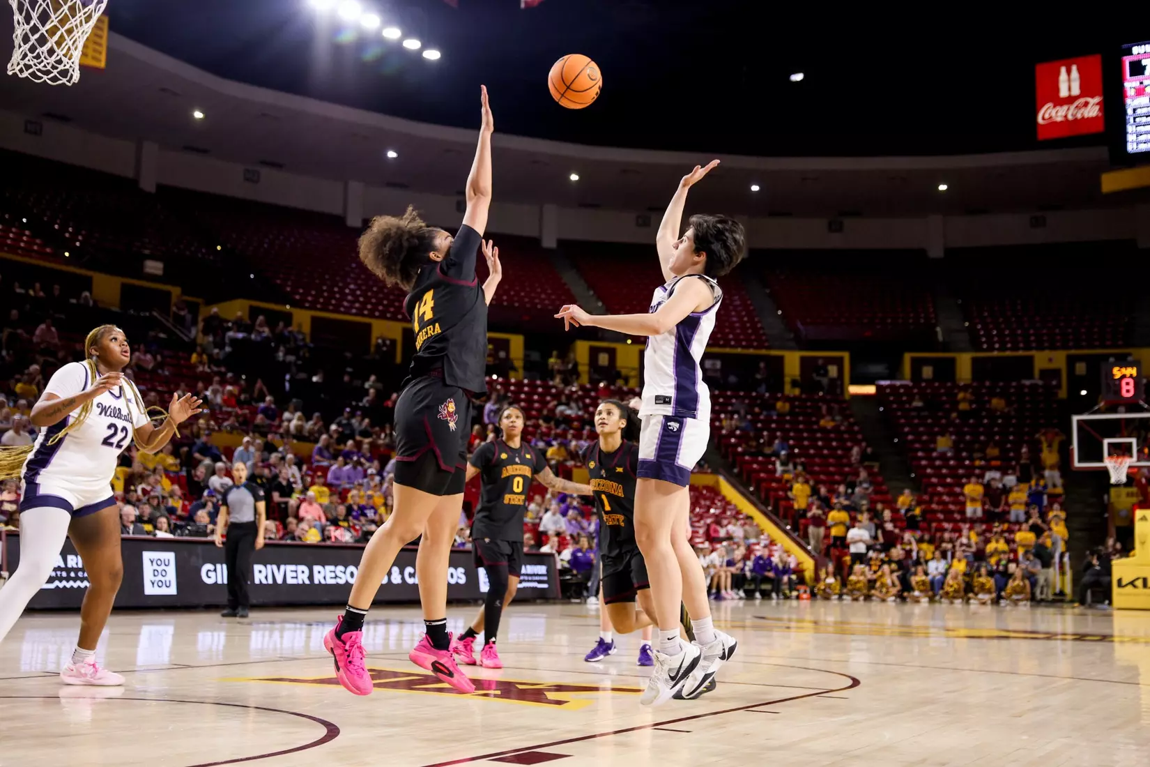 K-State Women's Basketball Arizona State University, February 1, 2026. Final: KSU 74, ASU 67.
(Photo: Gabriella Whisler/K-State Sports)