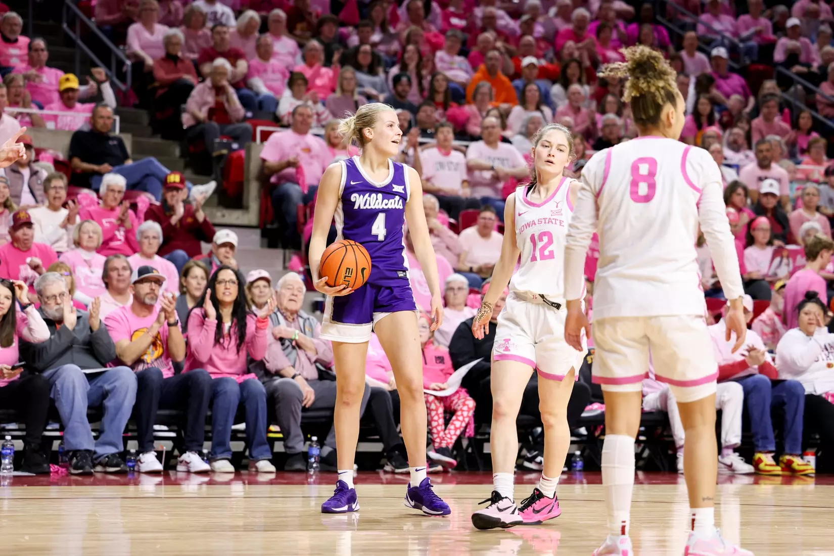 K-State Women's Basketball vs Iowa State - February 15, 2026 - Ames, IA - Hilton Coliseum - Final Score: K-State 72, Iowa State 76