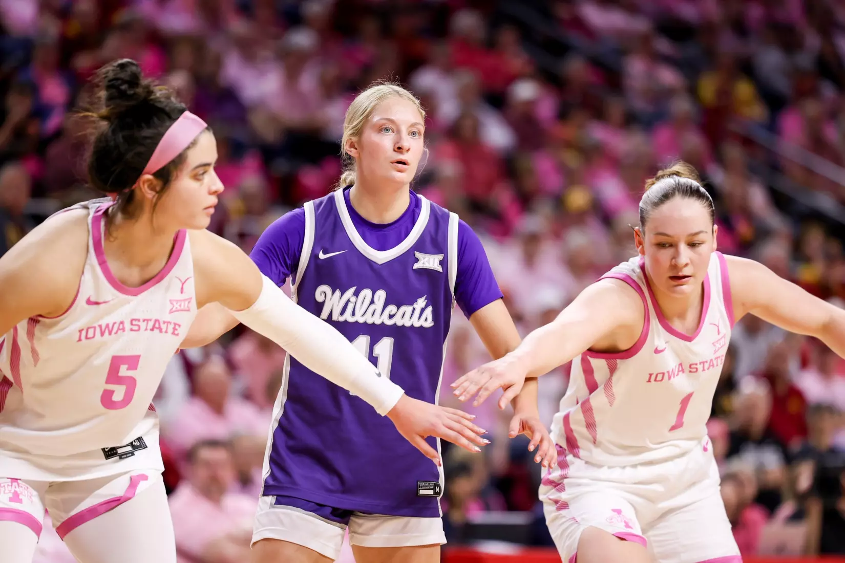K-State Women's Basketball vs Iowa State - February 15, 2026 - Ames, IA - Hilton Coliseum - Final Score: K-State 72, Iowa State 76