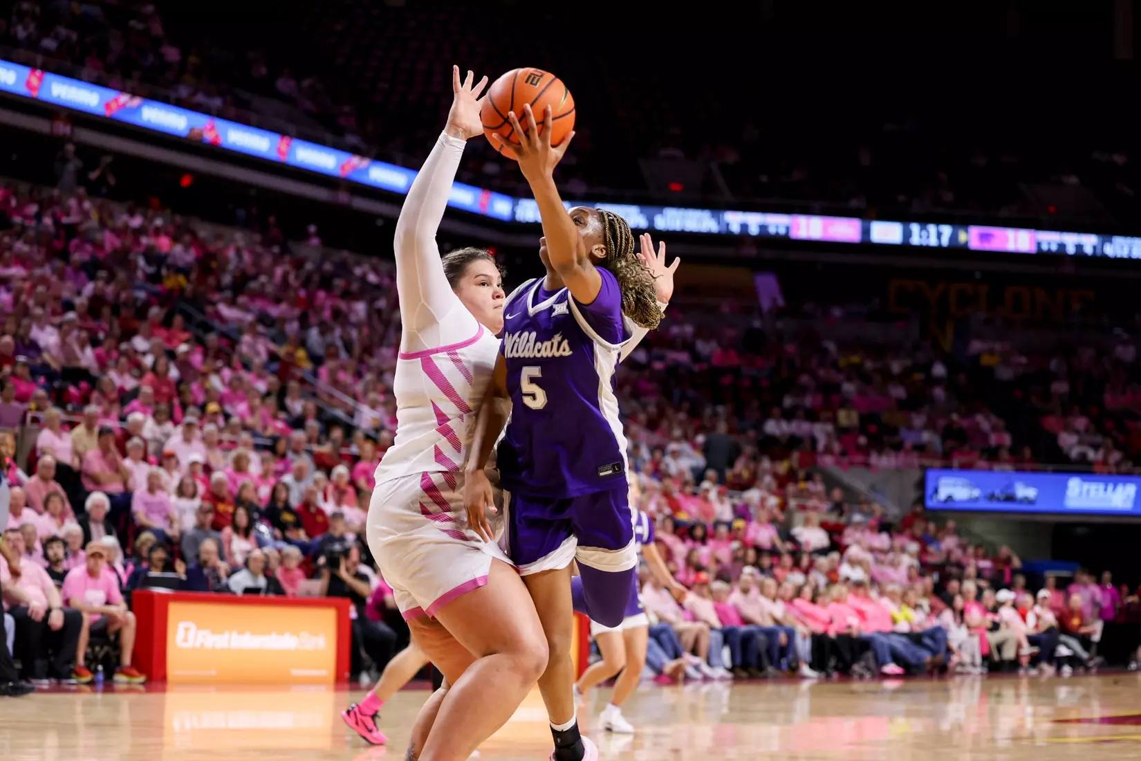 K-State Women's Basketball vs Iowa State - February 15, 2026 - Ames, IA - Hilton Coliseum - Final Score: K-State 72, Iowa State 76