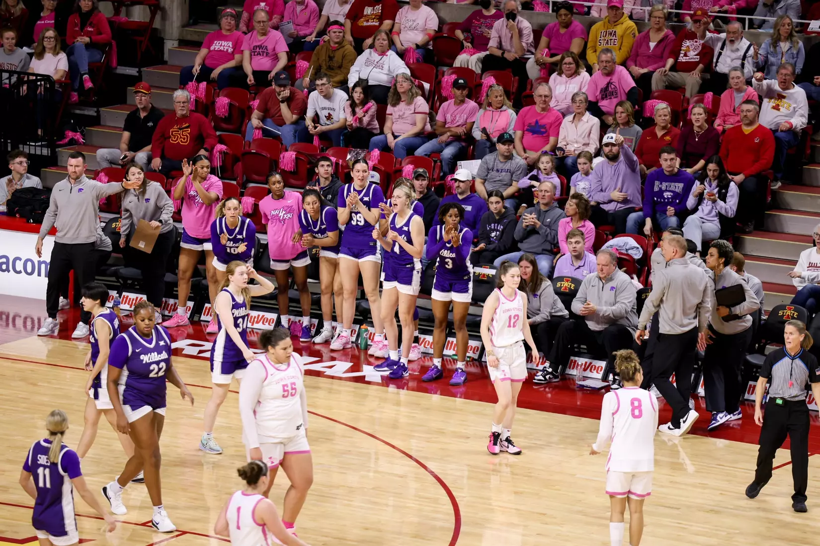 K-State Women's Basketball vs Iowa State - February 15, 2026 - Ames, IA - Hilton Coliseum - Final Score: K-State 72, Iowa State 76