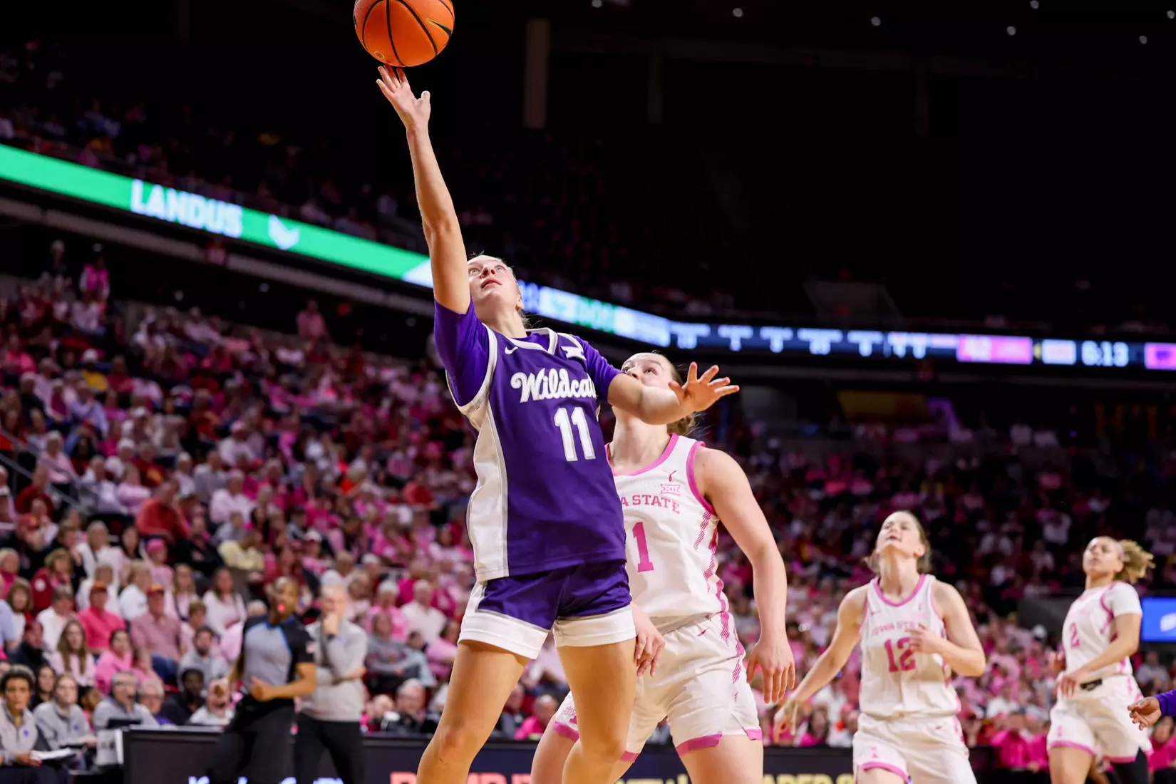 K-State Women's Basketball vs Iowa State - February 15, 2026 - Ames, IA - Hilton Coliseum - Final Score: K-State 72, Iowa State 76