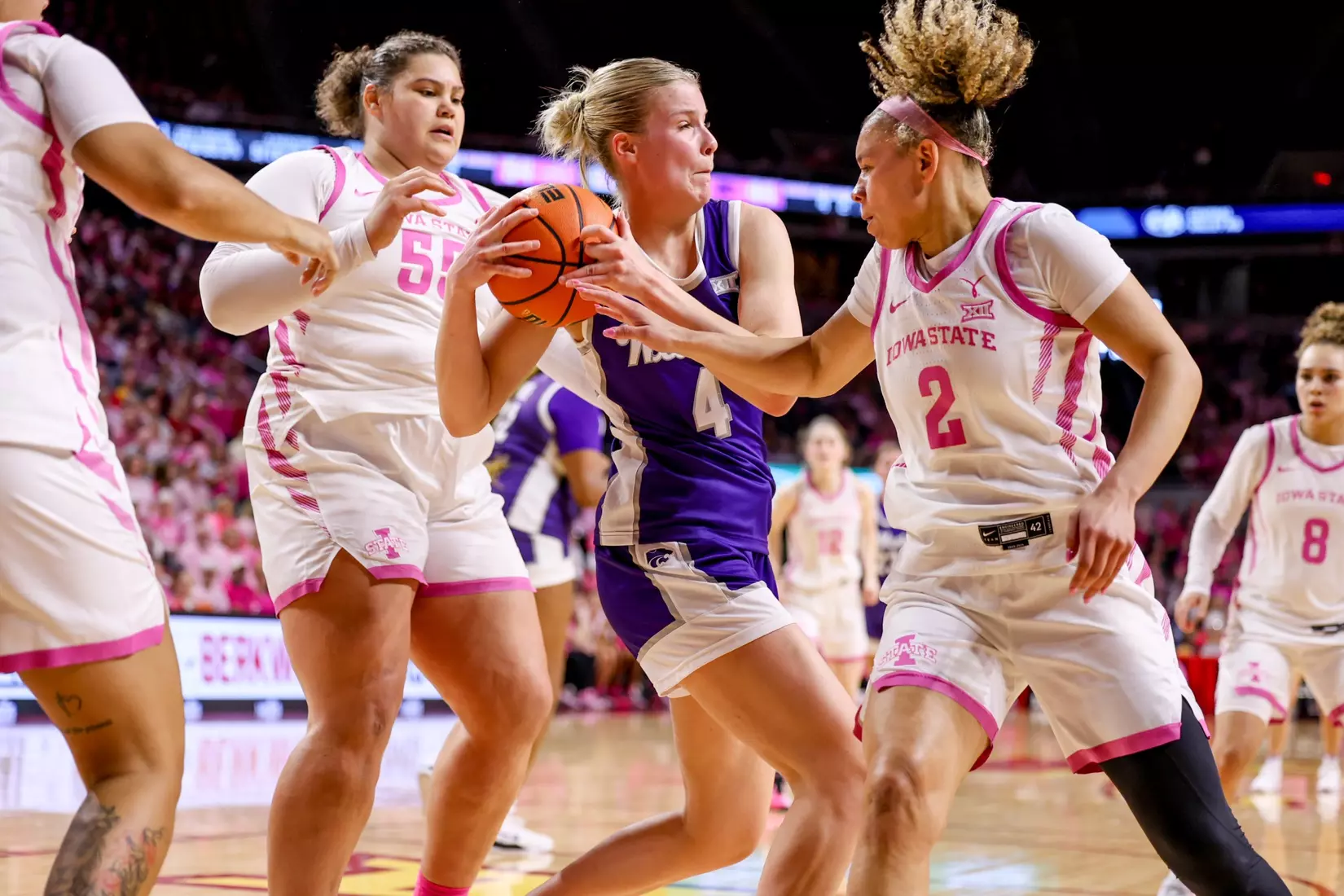 K-State Women's Basketball vs Iowa State - February 15, 2026 - Ames, IA - Hilton Coliseum - Final Score: K-State 72, Iowa State 76