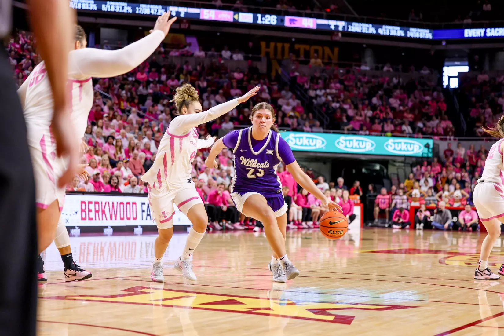 K-State Women's Basketball vs Iowa State - February 15, 2026 - Ames, IA - Hilton Coliseum - Final Score: K-State 72, Iowa State 76