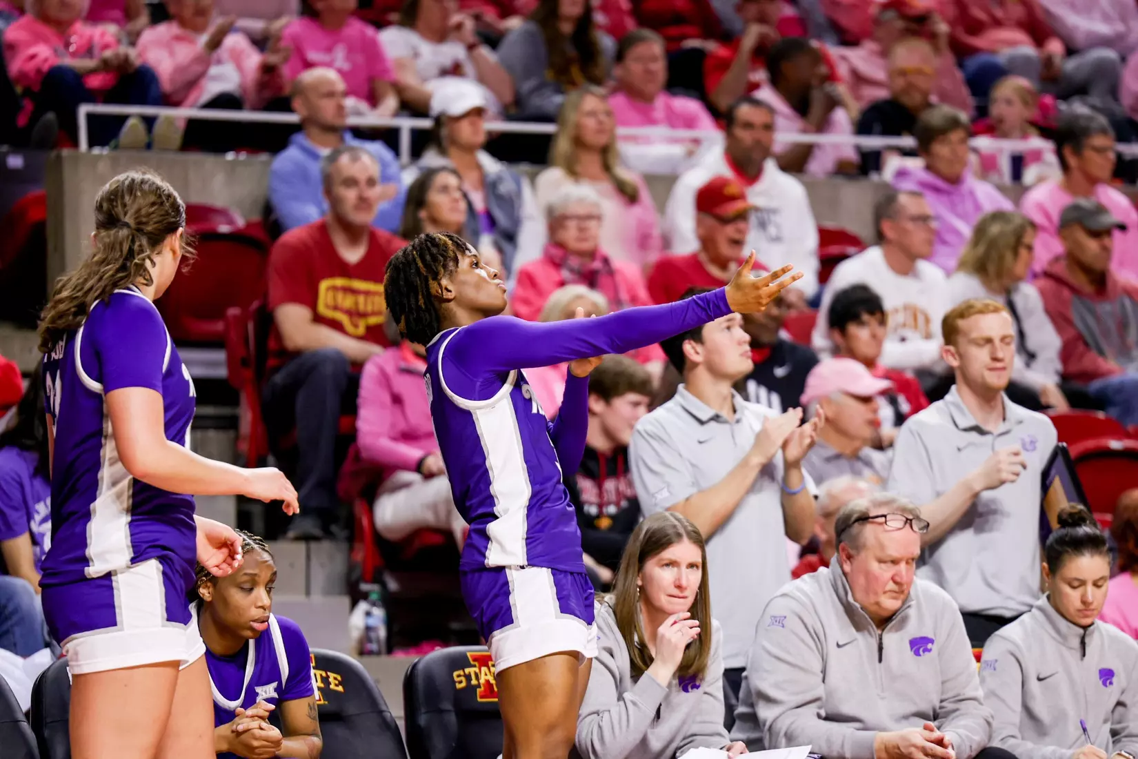K-State Women's Basketball vs Iowa State - February 15, 2026 - Ames, IA - Hilton Coliseum - Final Score: K-State 72, Iowa State 76