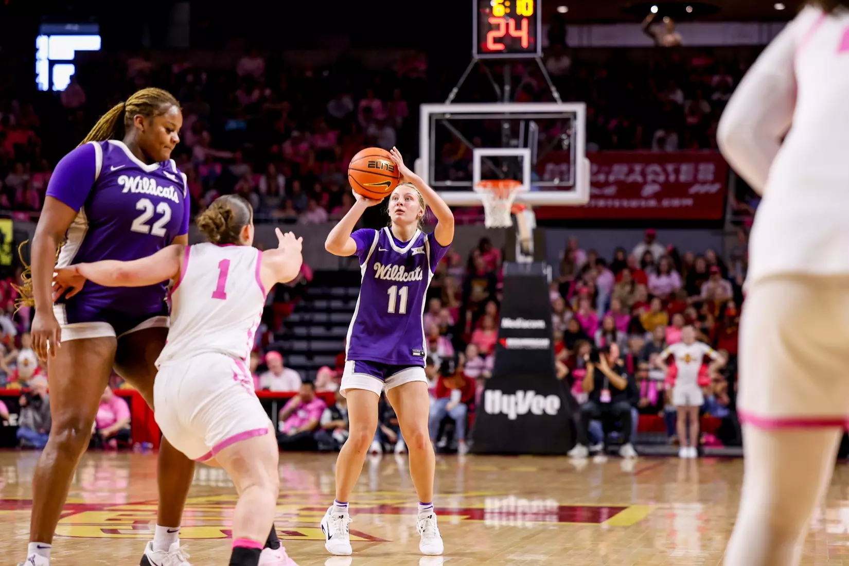 K-State Women's Basketball vs Iowa State - February 15, 2026 - Ames, IA - Hilton Coliseum - Final Score: K-State 72, Iowa State 76
