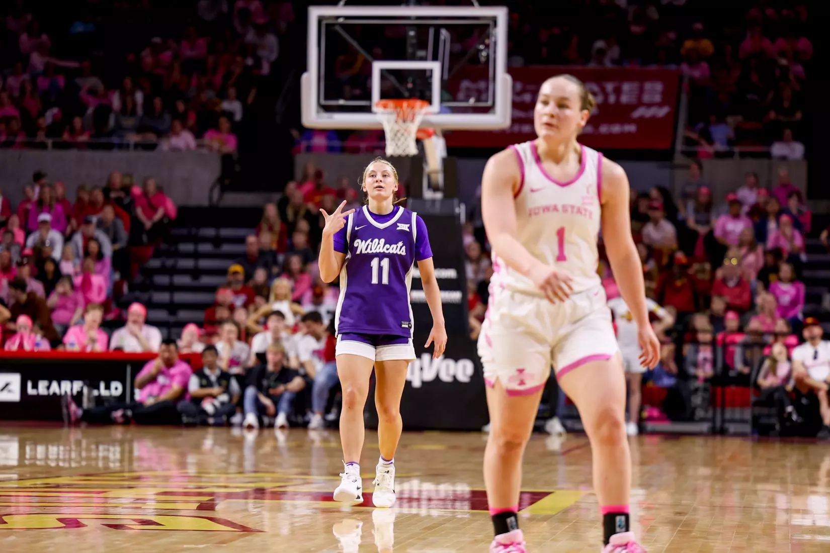 K-State Women's Basketball vs Iowa State - February 15, 2026 - Ames, IA - Hilton Coliseum - Final Score: K-State 72, Iowa State 76