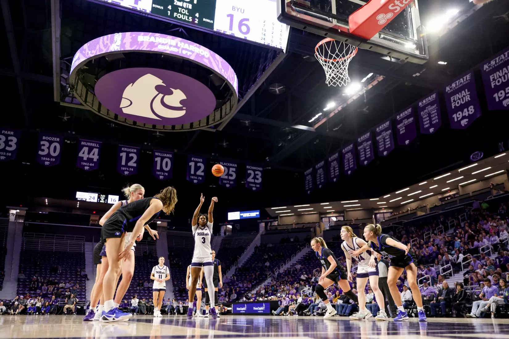 K-State National Girls and Women in Sports Day, February 7, 2026.
Final: K-State 77, BYU 52