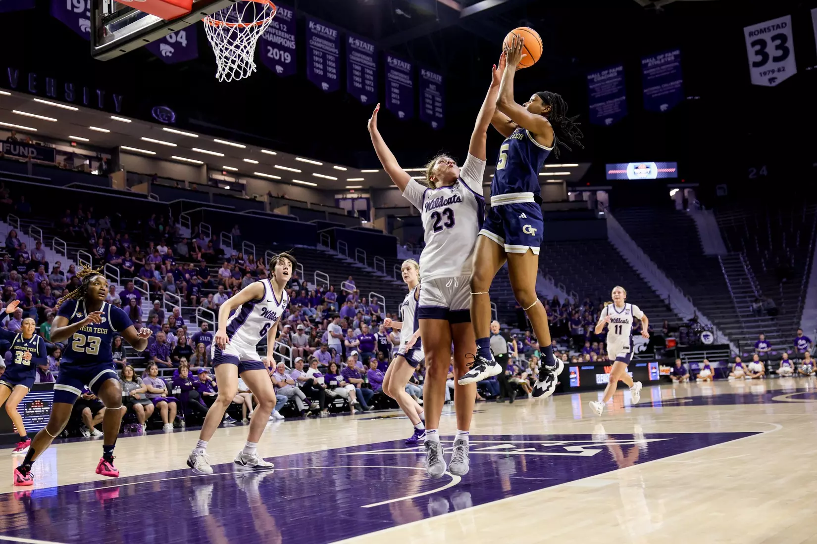 K-State Women's Basketball vs Georgia Tech - 2026 WBIT First Round - Bramlage Coliseum - Manhattan, Kansas - Final Score: KSU 69, GT 65
