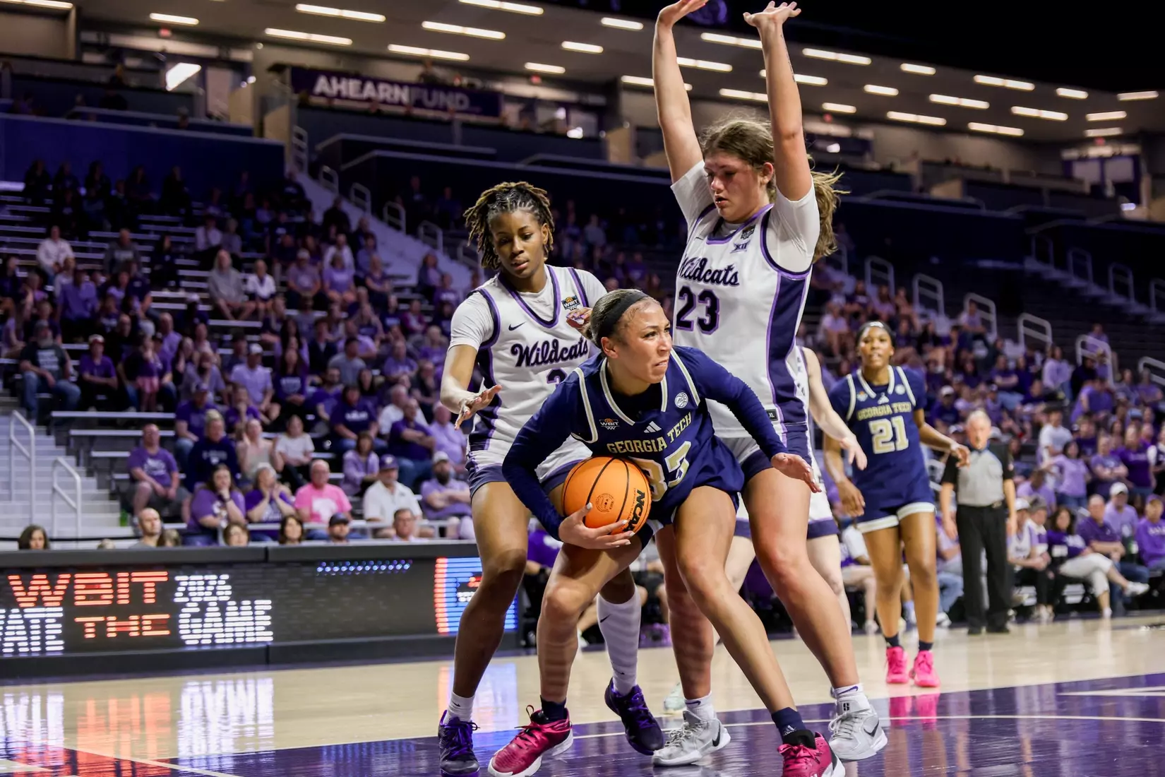 K-State Women's Basketball vs Georgia Tech - 2026 WBIT First Round - Bramlage Coliseum - Manhattan, Kansas - Final Score: KSU 69, GT 65