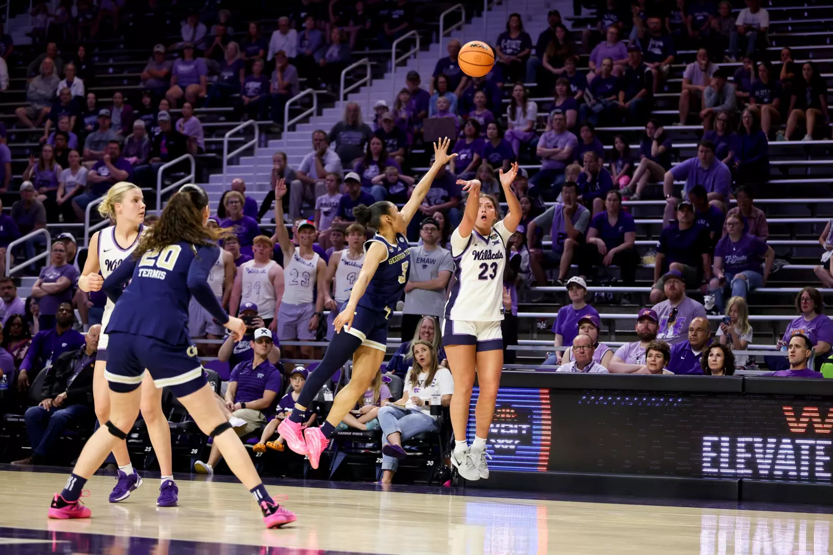 K-State Women's Basketball vs Georgia Tech - 2026 WBIT First Round - Bramlage Coliseum - Manhattan, Kansas - Final Score: KSU 69, GT 65