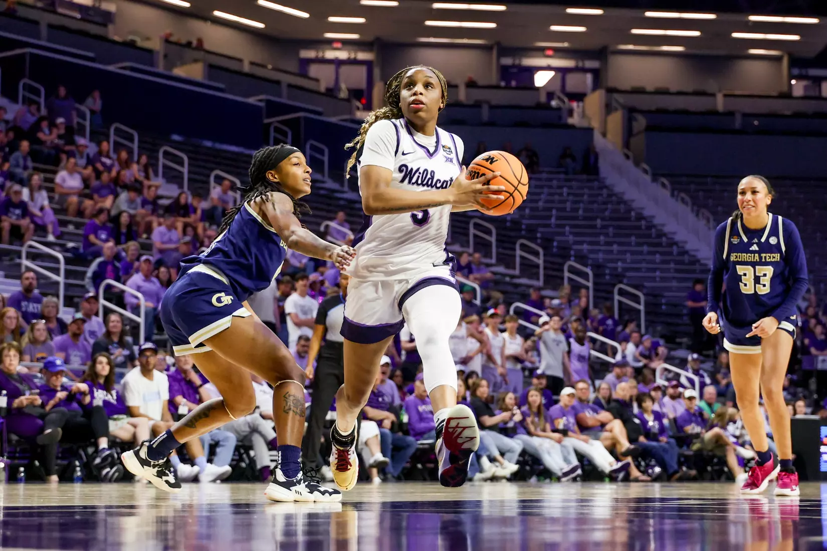 K-State Women's Basketball vs Georgia Tech - 2026 WBIT First Round - Bramlage Coliseum - Manhattan, Kansas - Final Score: KSU 69, GT 65