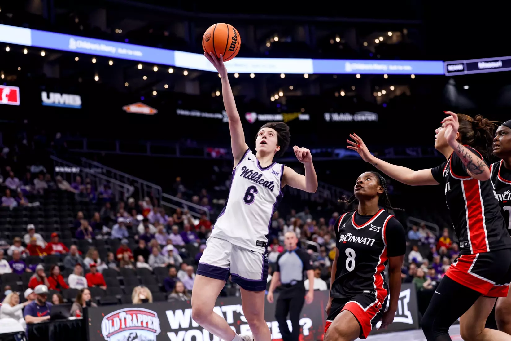K-State Women's Basketball vs Cincinnati - 2026 Big 12 Women's Basketball Tournament First Round - T-Mobile Center - Kansas City, Missouri - Final Score: KSU 91, CIN 66
