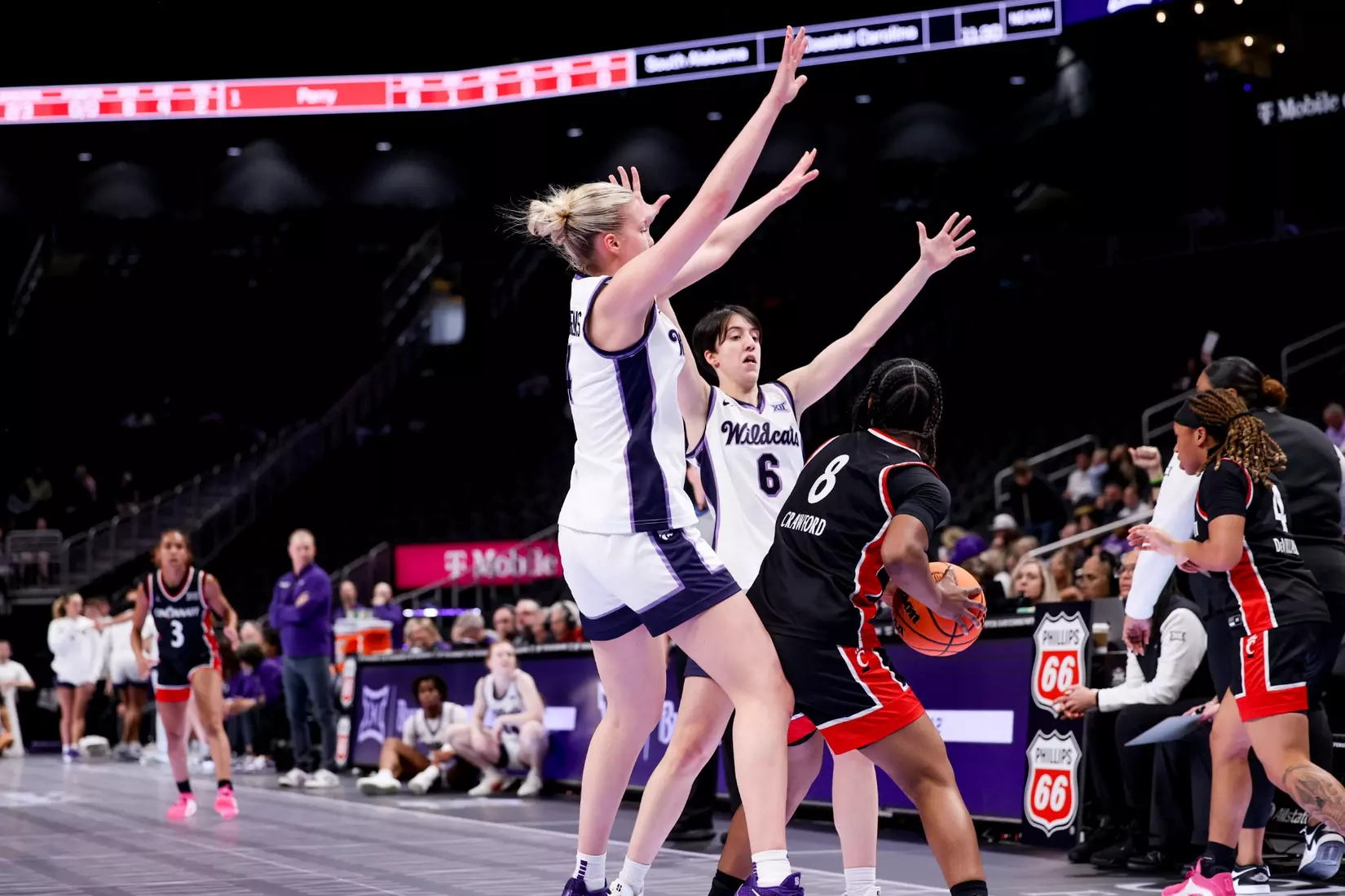 K-State Women's Basketball vs Cincinnati - 2026 Big 12 Women's Basketball Tournament First Round - T-Mobile Center - Kansas City, Missouri - Final Score: KSU 91, CIN 66