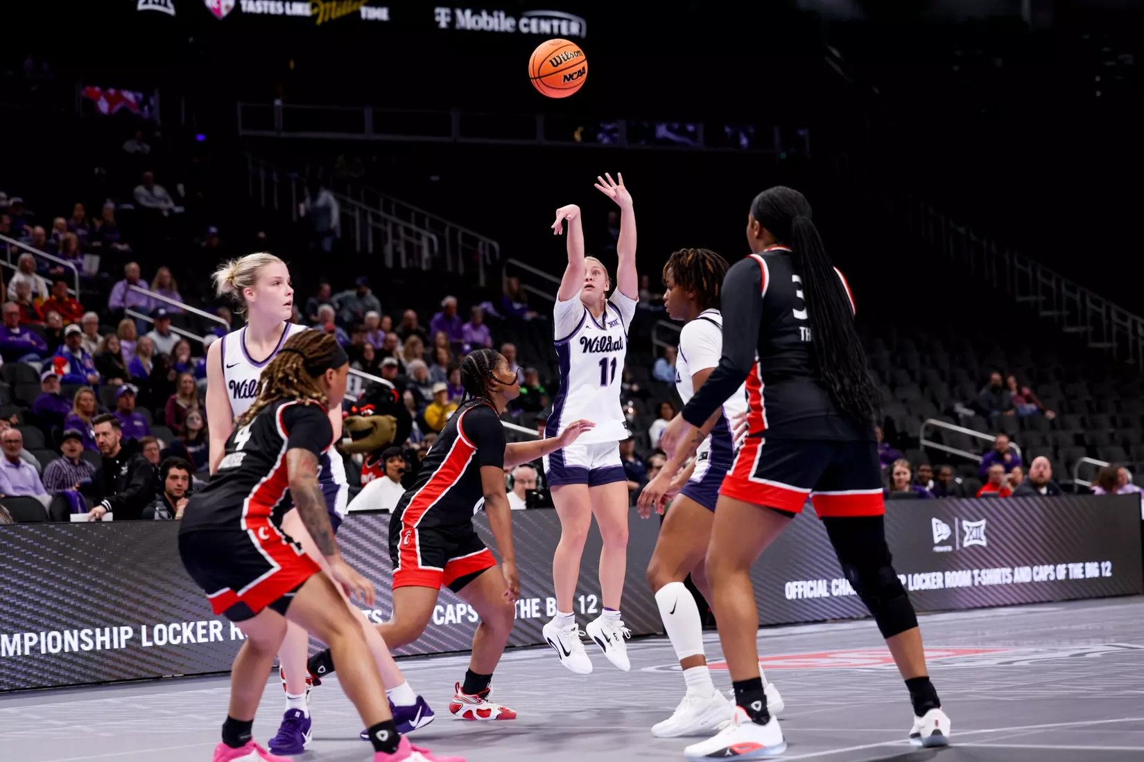 K-State Women's Basketball vs Cincinnati - 2026 Big 12 Women's Basketball Tournament First Round - T-Mobile Center - Kansas City, Missouri - Final Score: KSU 91, CIN 66