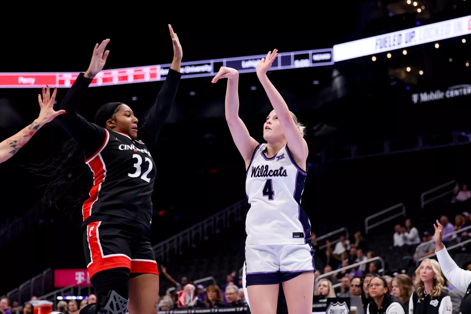 K-State Women's Basketball vs Cincinnati - 2026 Big 12 Women's Basketball Tournament First Round - T-Mobile Center - Kansas City, Missouri - Final Score: KSU 91, CIN 66