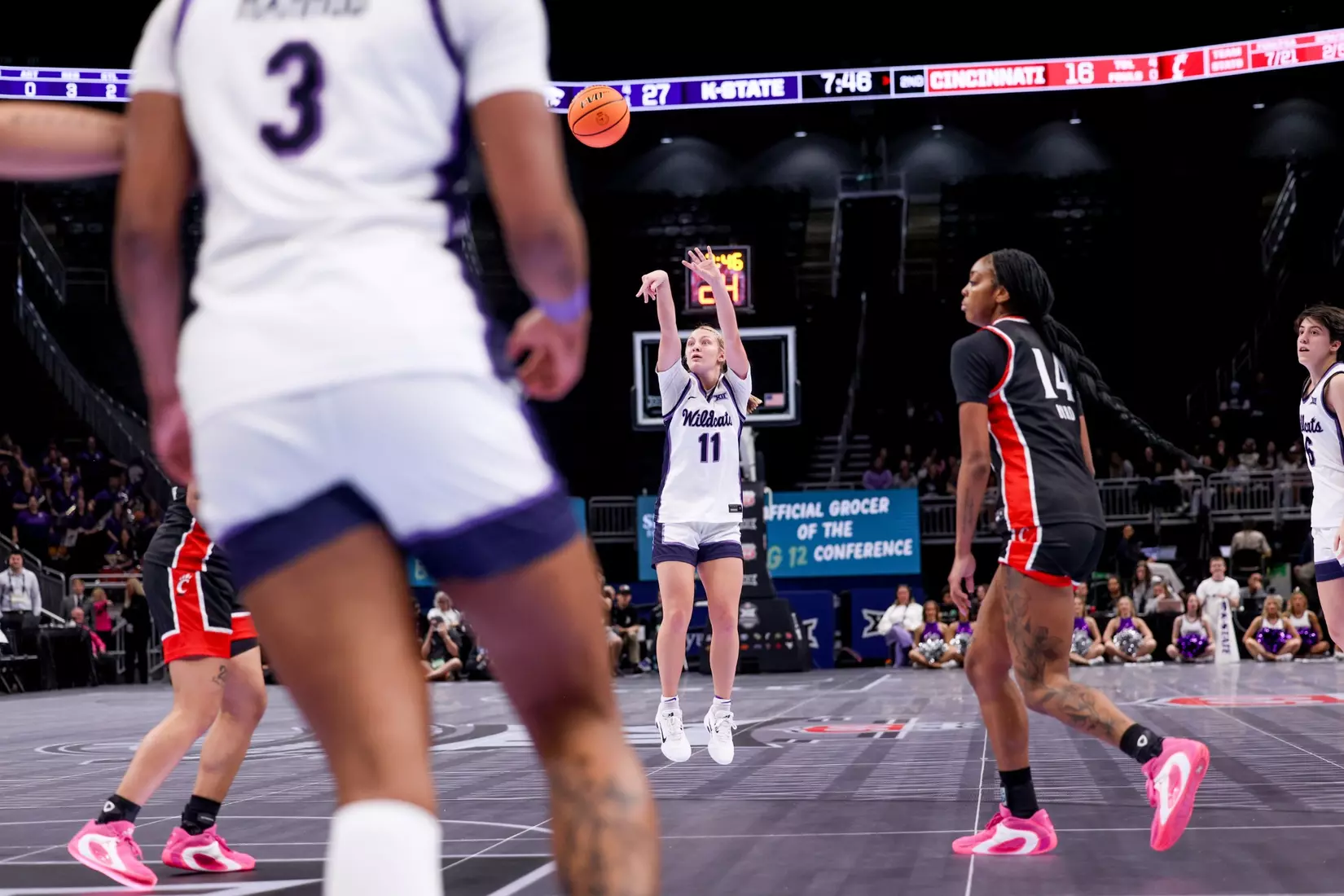 K-State Women's Basketball vs Cincinnati - 2026 Big 12 Women's Basketball Tournament First Round - T-Mobile Center - Kansas City, Missouri - Final Score: KSU 91, CIN 66