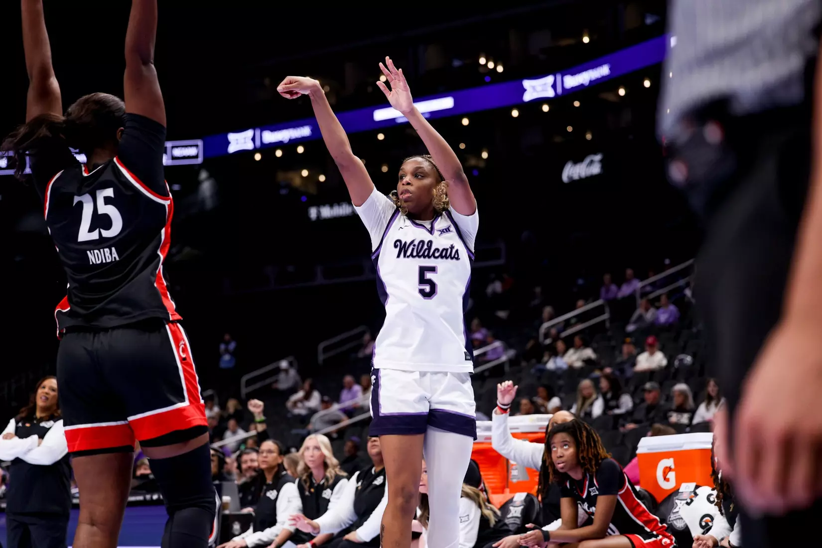 K-State Women's Basketball vs Cincinnati - 2026 Big 12 Women's Basketball Tournament First Round - T-Mobile Center - Kansas City, Missouri - Final Score: KSU 91, CIN 66