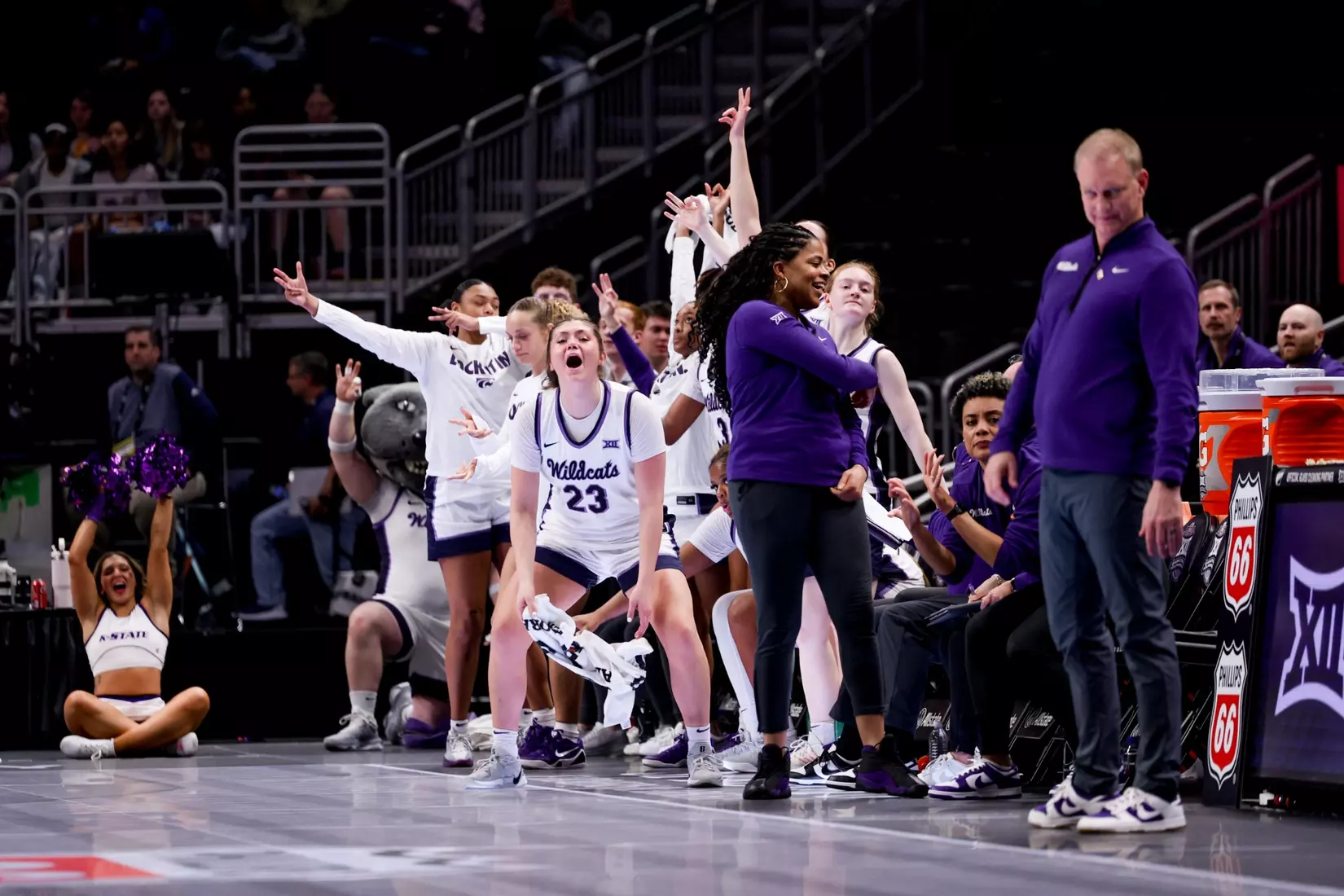 K-State Women's Basketball vs Cincinnati - 2026 Big 12 Women's Basketball Tournament First Round - T-Mobile Center - Kansas City, Missouri - Final Score: KSU 91, CIN 66
