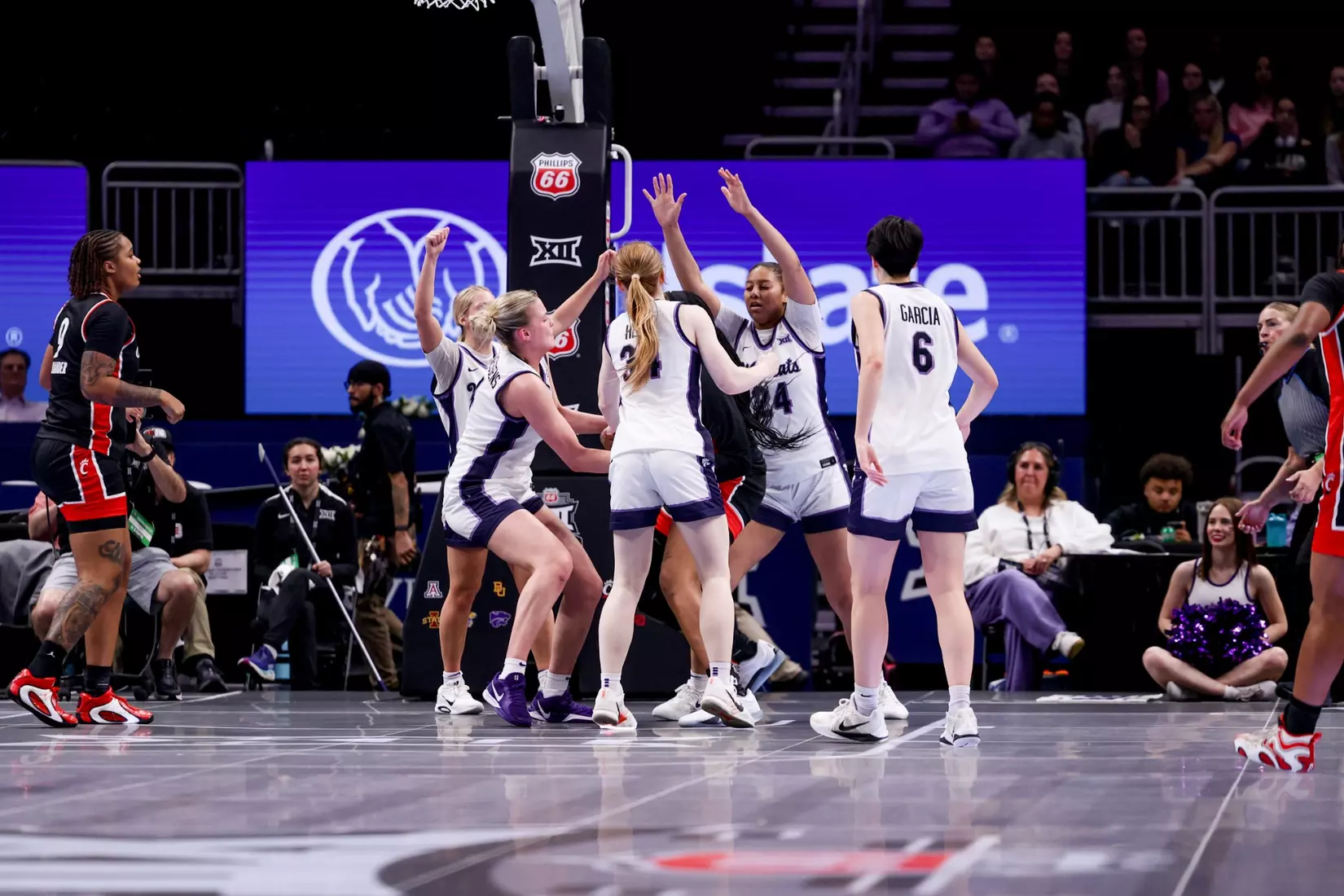 K-State Women's Basketball vs Cincinnati - 2026 Big 12 Women's Basketball Tournament First Round - T-Mobile Center - Kansas City, Missouri - Final Score: KSU 91, CIN 66