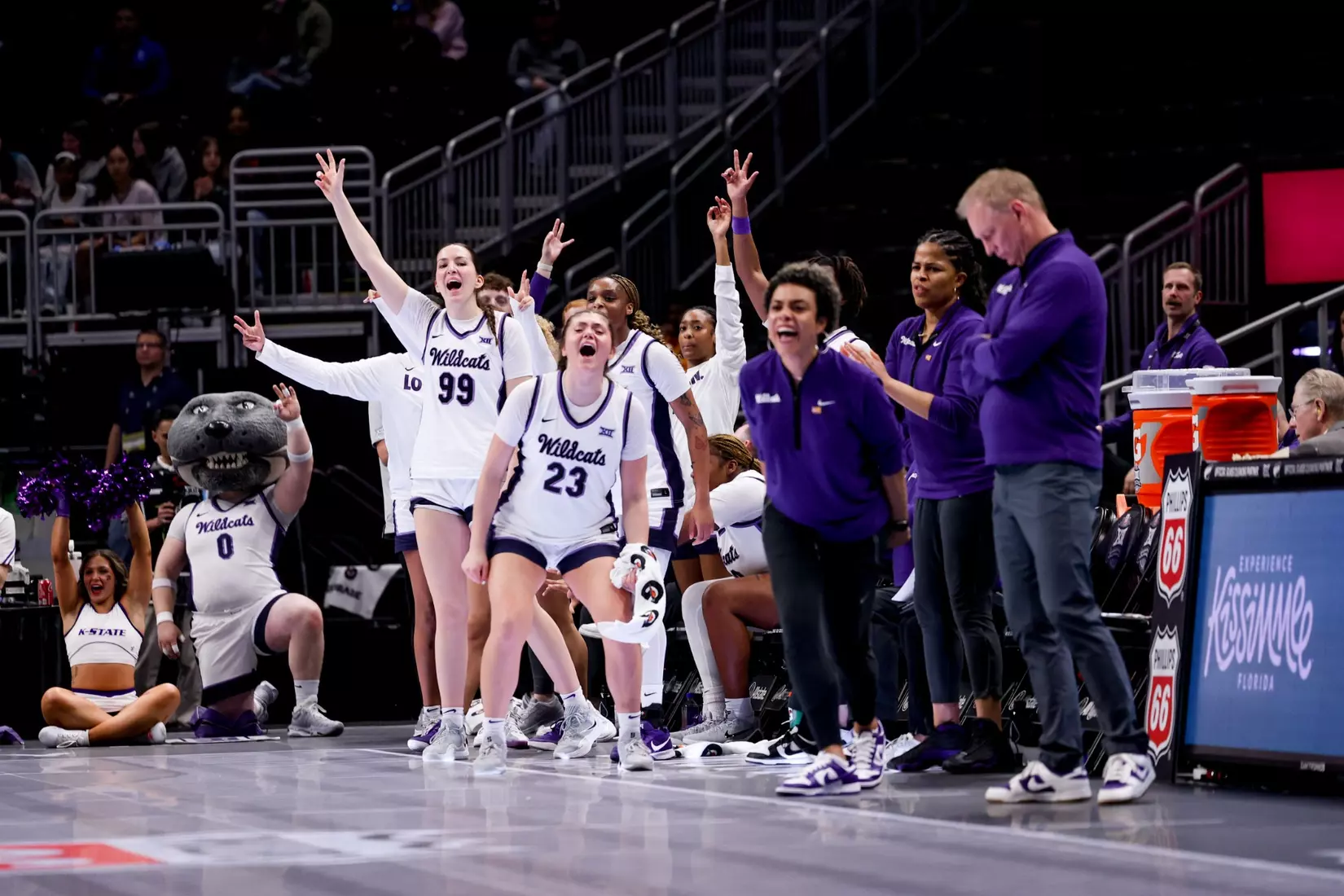 K-State Women's Basketball vs Cincinnati - 2026 Big 12 Women's Basketball Tournament First Round - T-Mobile Center - Kansas City, Missouri - Final Score: KSU 91, CIN 66