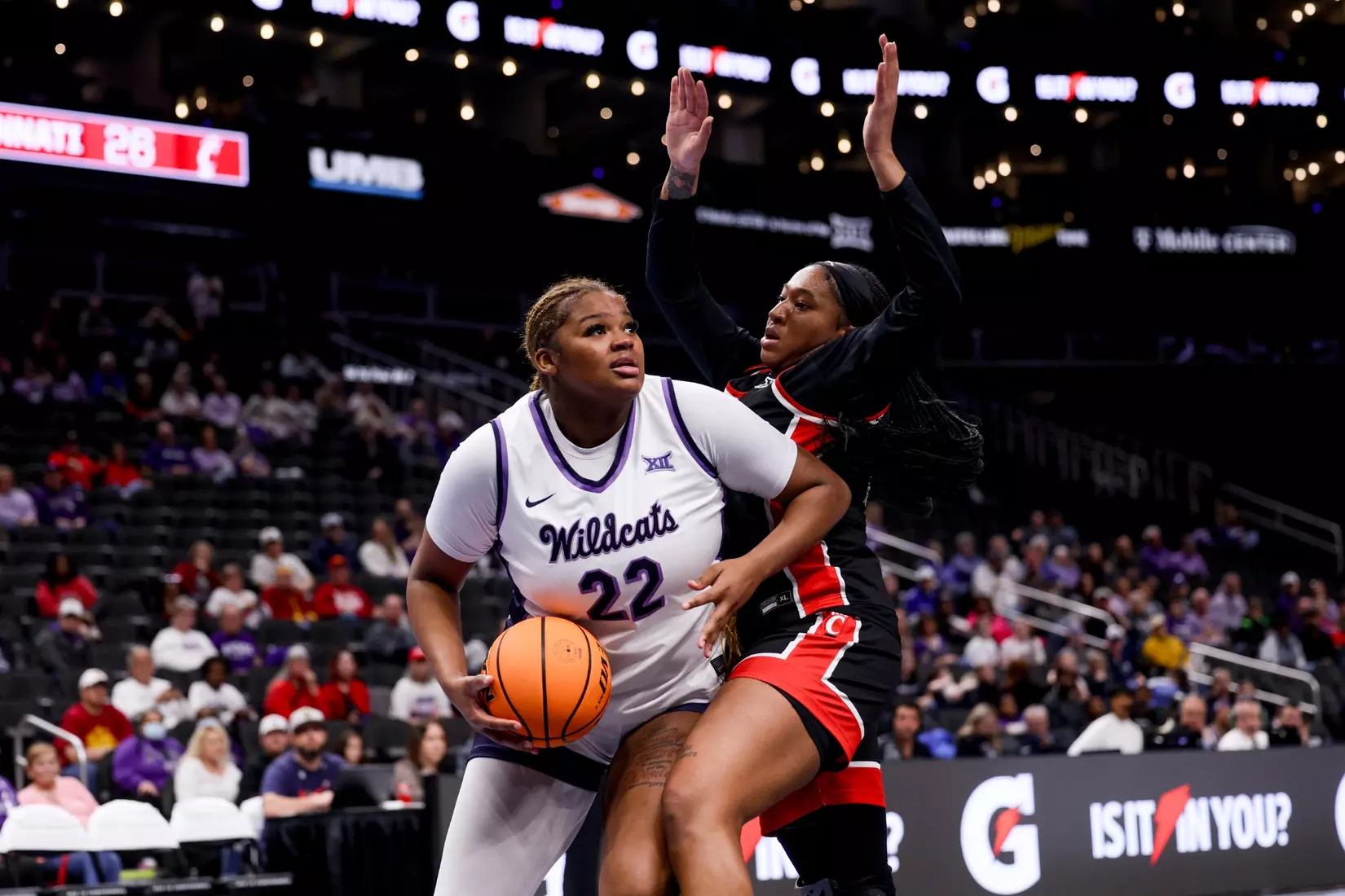 K-State Women's Basketball vs Cincinnati - 2026 Big 12 Women's Basketball Tournament First Round - T-Mobile Center - Kansas City, Missouri - Final Score: KSU 91, CIN 66