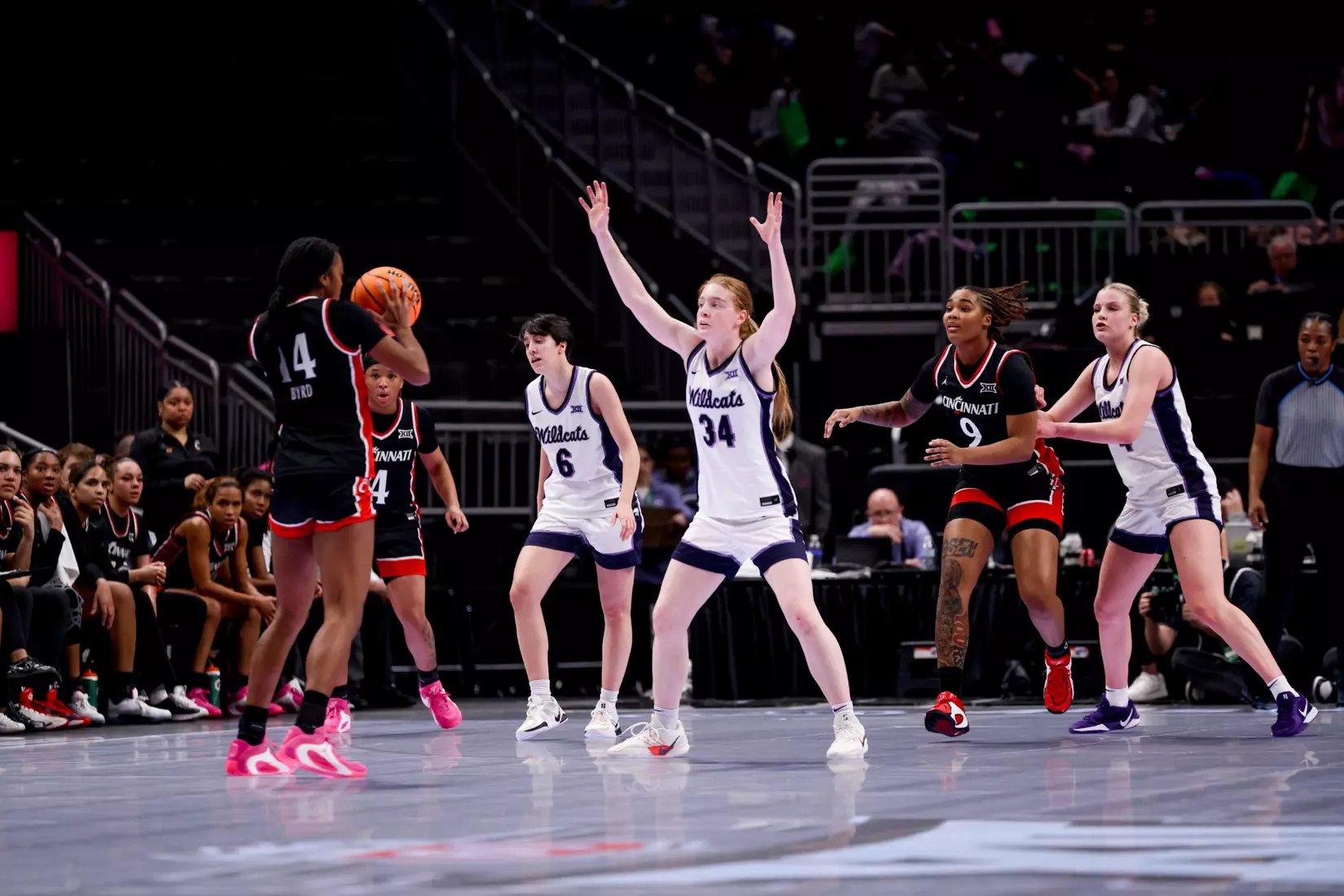 K-State Women's Basketball vs Cincinnati - 2026 Big 12 Women's Basketball Tournament First Round - T-Mobile Center - Kansas City, Missouri - Final Score: KSU 91, CIN 66