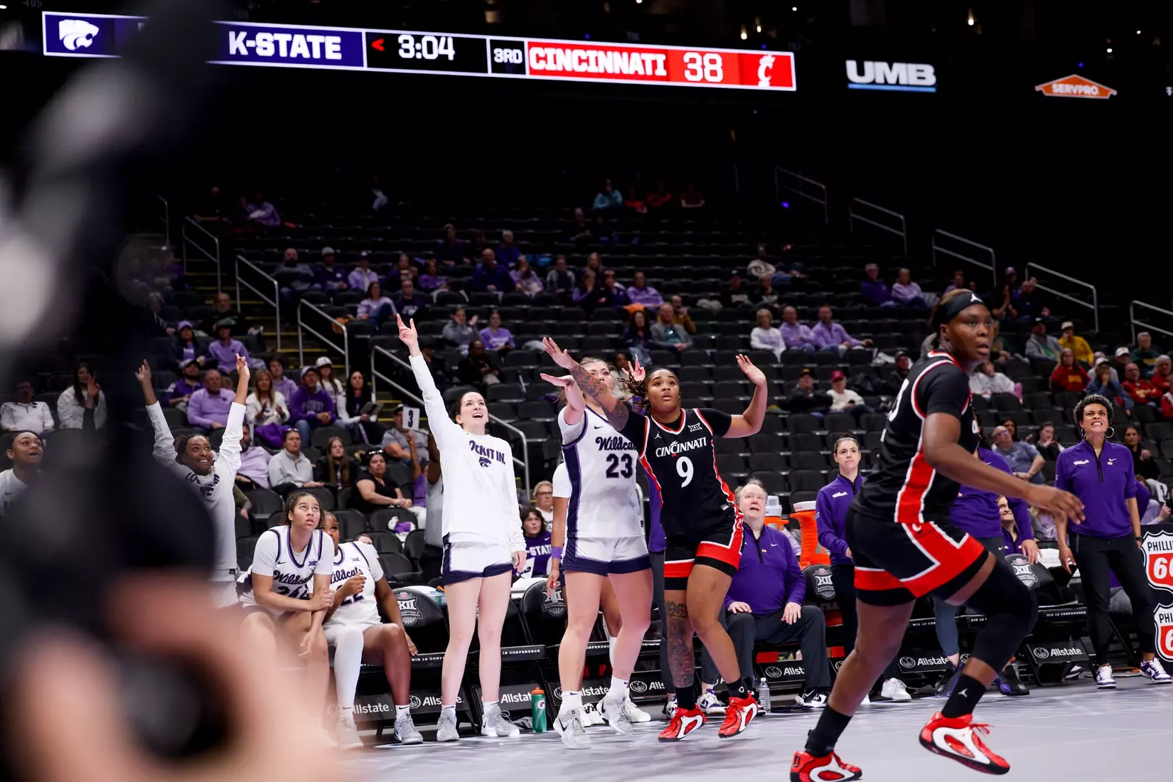 K-State Women's Basketball vs Cincinnati - 2026 Big 12 Women's Basketball Tournament First Round - T-Mobile Center - Kansas City, Missouri - Final Score: KSU 91, CIN 66