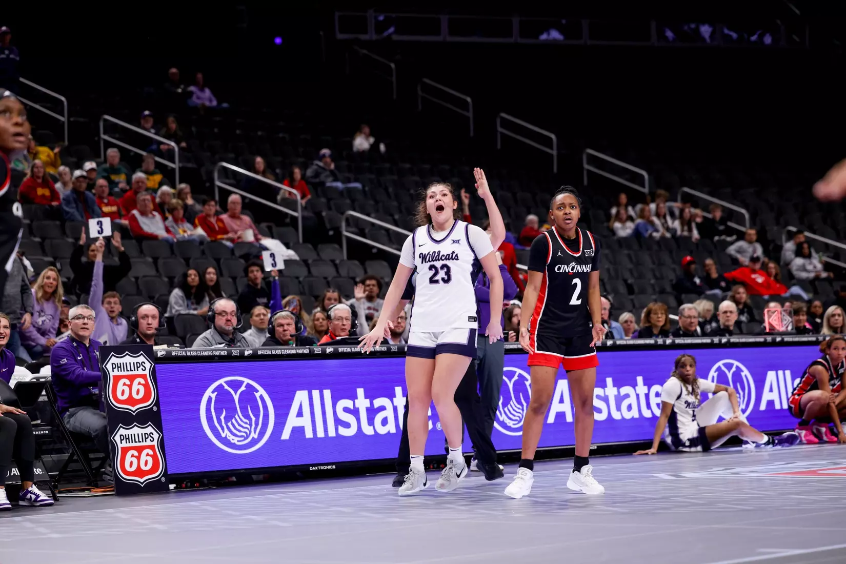 K-State Women's Basketball vs Cincinnati - 2026 Big 12 Women's Basketball Tournament First Round - T-Mobile Center - Kansas City, Missouri - Final Score: KSU 91, CIN 66