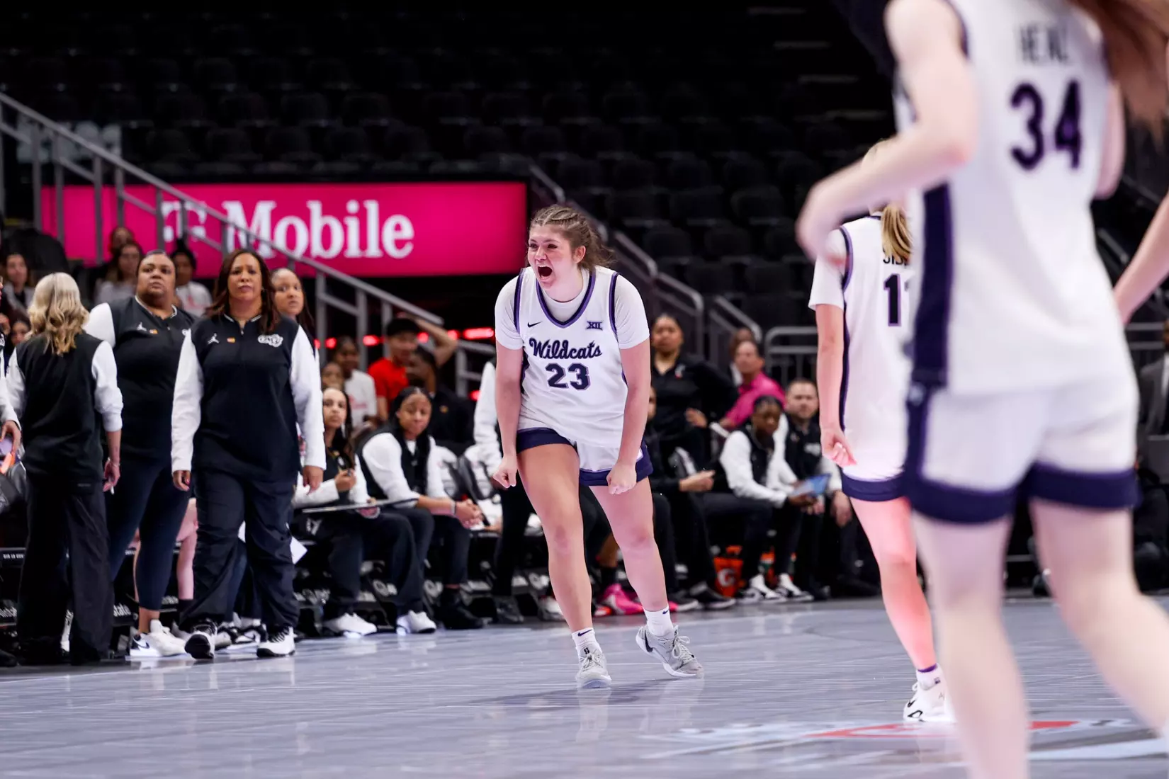 K-State Women's Basketball vs Cincinnati - 2026 Big 12 Women's Basketball Tournament First Round - T-Mobile Center - Kansas City, Missouri - Final Score: KSU 91, CIN 66