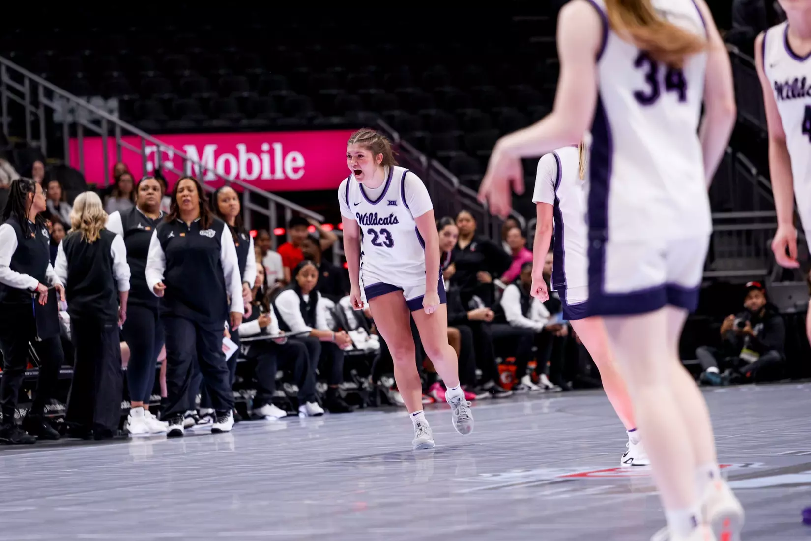 K-State Women's Basketball vs Cincinnati - 2026 Big 12 Women's Basketball Tournament First Round - T-Mobile Center - Kansas City, Missouri - Final Score: KSU 91, CIN 66