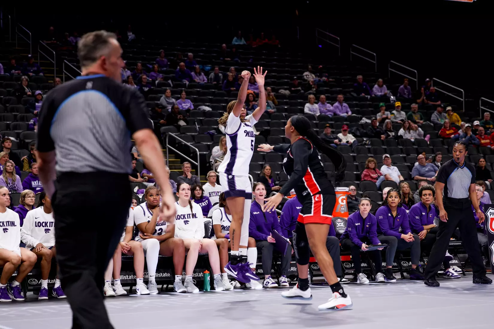 K-State Women's Basketball vs Cincinnati - 2026 Big 12 Women's Basketball Tournament First Round - T-Mobile Center - Kansas City, Missouri - Final Score: KSU 91, CIN 66