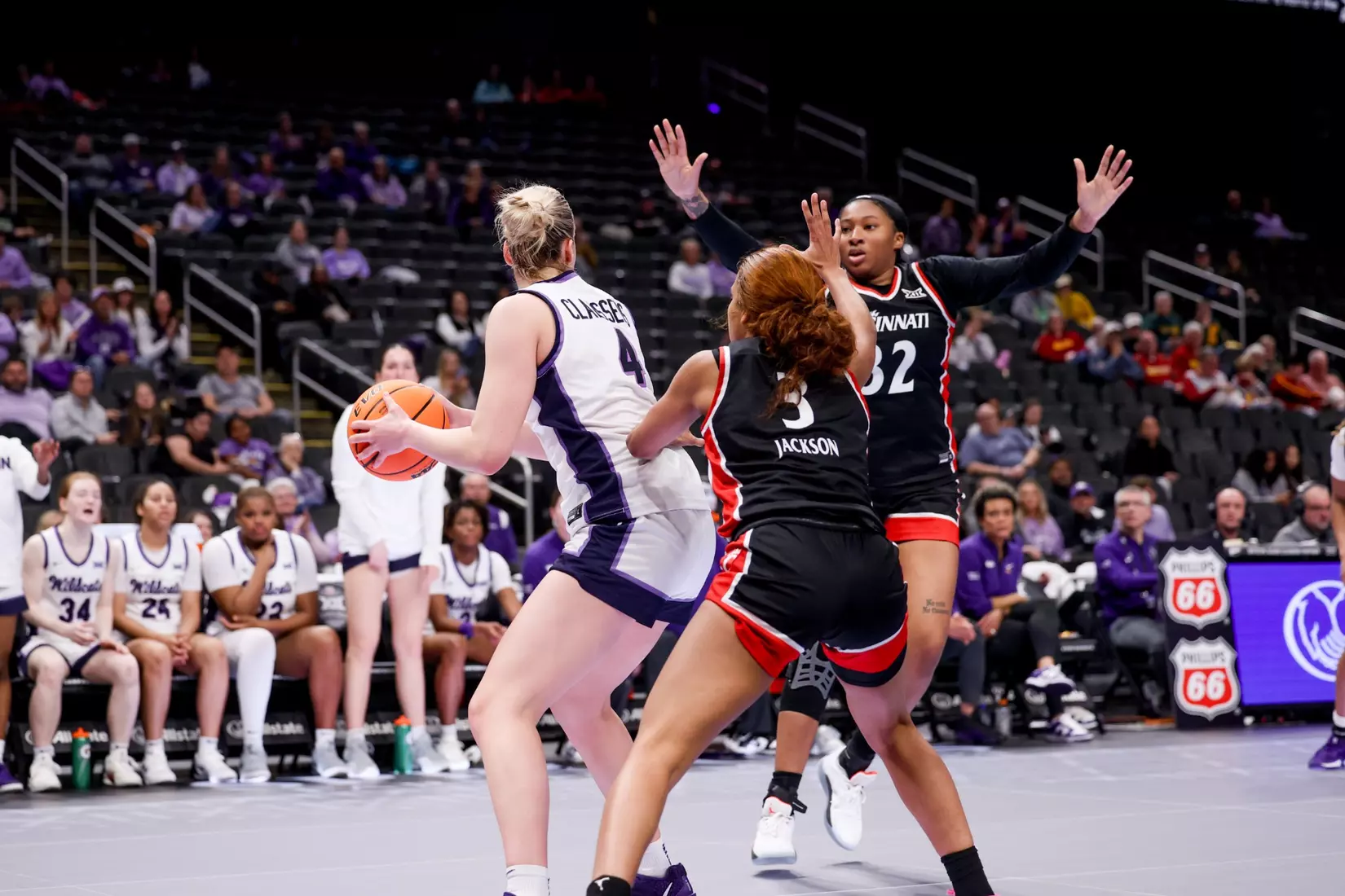 K-State Women's Basketball vs Cincinnati - 2026 Big 12 Women's Basketball Tournament First Round - T-Mobile Center - Kansas City, Missouri - Final Score: KSU 91, CIN 66