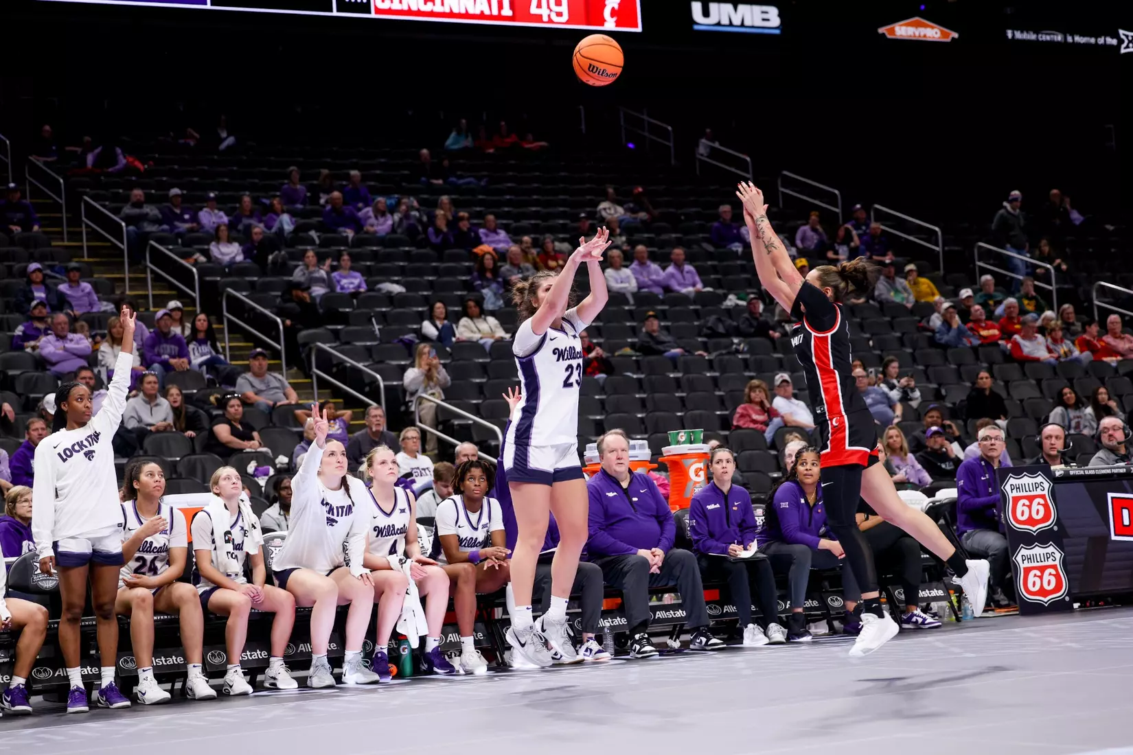 K-State Women's Basketball vs Cincinnati - 2026 Big 12 Women's Basketball Tournament First Round - T-Mobile Center - Kansas City, Missouri - Final Score: KSU 91, CIN 66