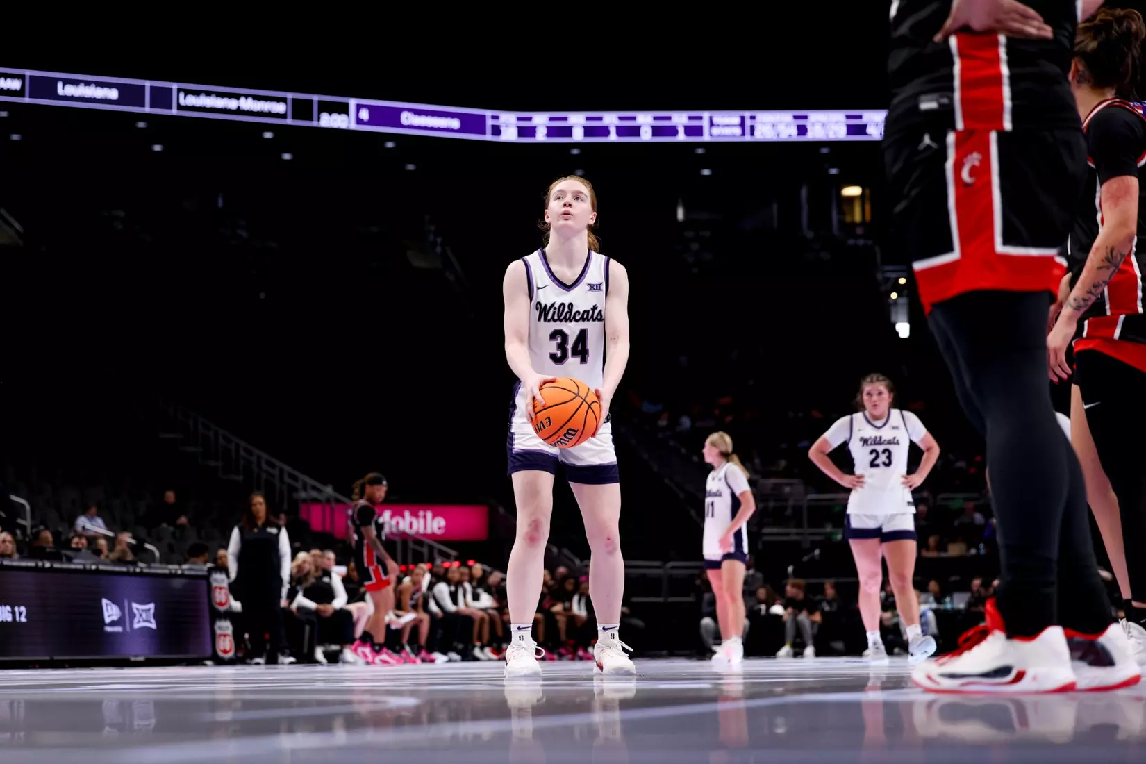 K-State Women's Basketball vs Cincinnati - 2026 Big 12 Women's Basketball Tournament First Round - T-Mobile Center - Kansas City, Missouri - Final Score: KSU 91, CIN 66